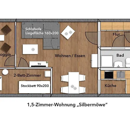 Whg. Silbermowe* - Haus Nordlichter - #133426 Appartement